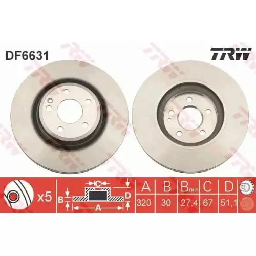 TRW Ön Fren Diski DF6631