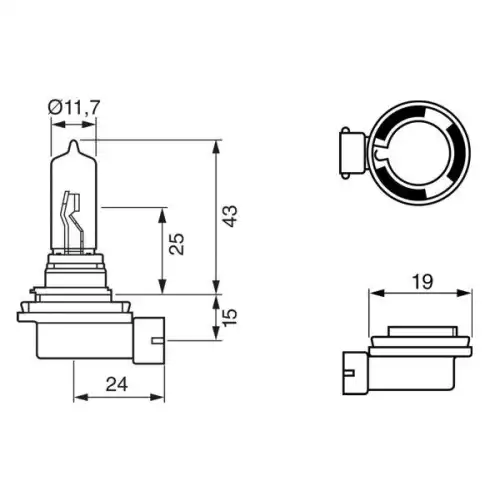 BOSCH Ampül Pure Light H9 12 V 65W 1987302082