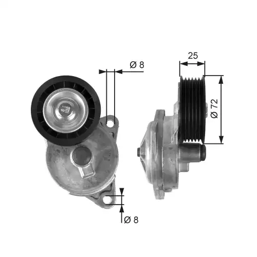 GATES Alternatör V Kayış Gergi Rulmanı Kütüklü T38188