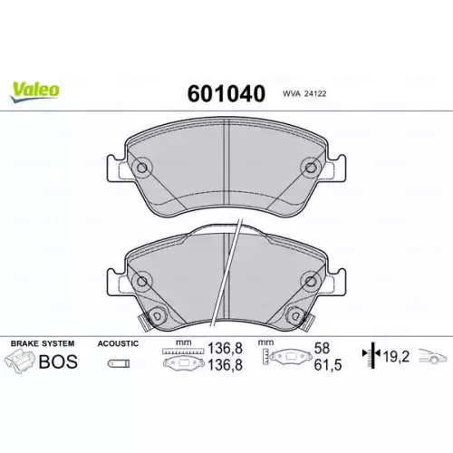 VALEO Ön Fren Balatası Tk 601040