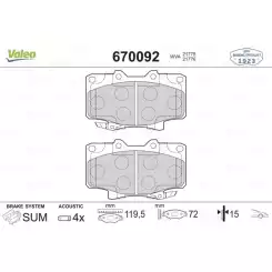 VALEO Ön Fren Balatası Tk 670092