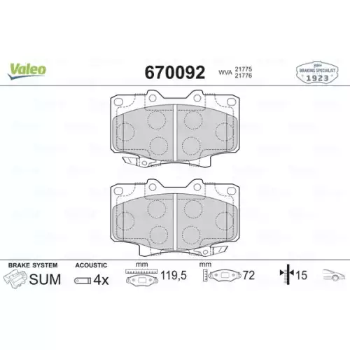 VALEO Ön Fren Balatası Tk 670092