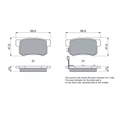 BOSCH Arka Fren Balatası Tk 0986461006