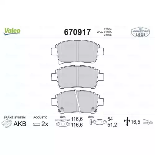 VALEO Ön Fren Balatası Tk 670917