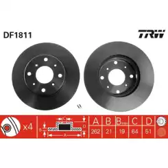 TRW Ön Fren Diski Havalı 262.4.mm Takım DF1811