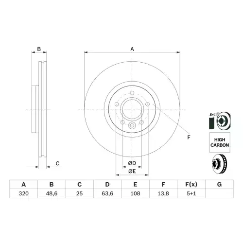 BOSCH Ön Fren Diski 0986479680