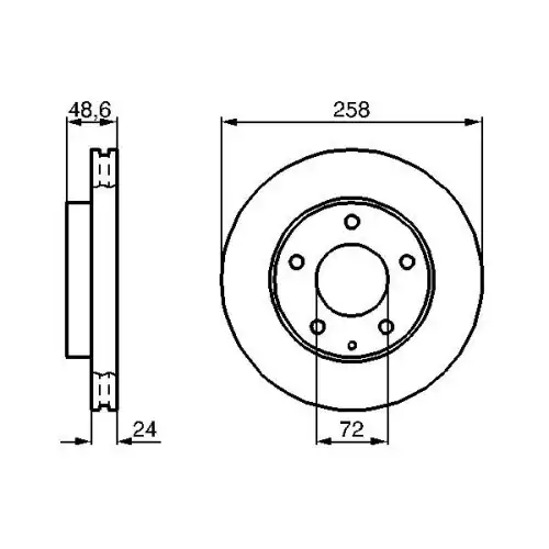 BOSCH Ön Fren Diski Havalı 258Mm 0986478227