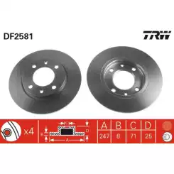 TRW Arka Fren Diski Düz DF2581