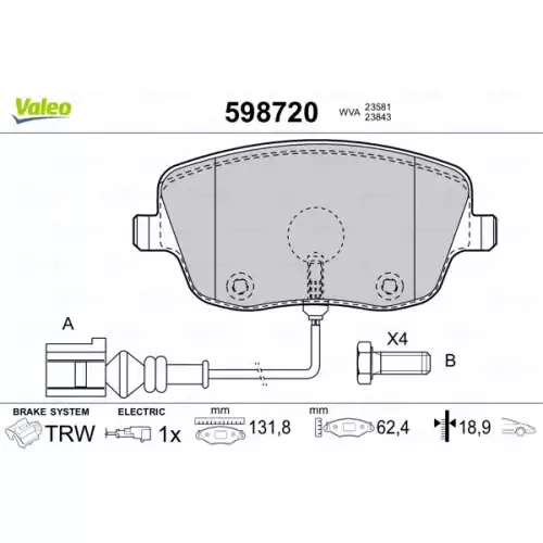 VALEO Ön Fren Balatası Tk 598720