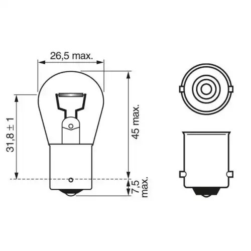 BOSCH Ampül 12V P21W Ba15S Longlife Daytime 1987301050