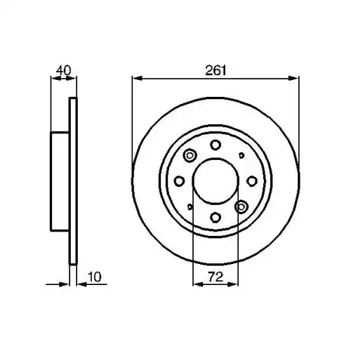 BOSCH Arka Fren Diski Düz (2614) 0986479018