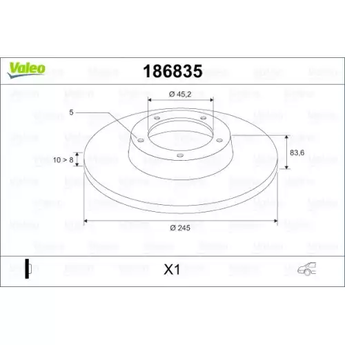 VALEO Arka Fren Diski 186835