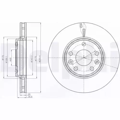 DELPHI Ön Fren Diski Havalı 296mm Takım BG4264