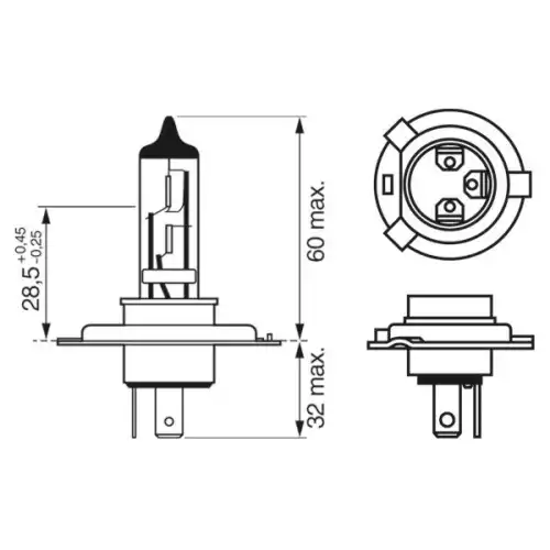 BOSCH Ampül 12V H4 P43T Longlife Daytime 1987301054