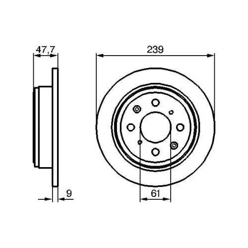 BOSCH Arka Fren Diski Düz 239 4Mm 0986479101