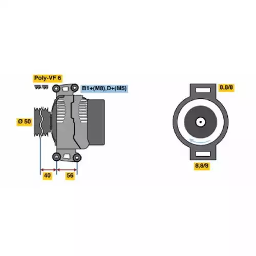 BOSCH Alternatör 12 V 150A 0124615019