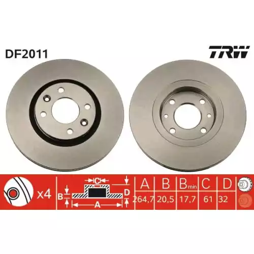 TRW Ön Fren Diski DF2011