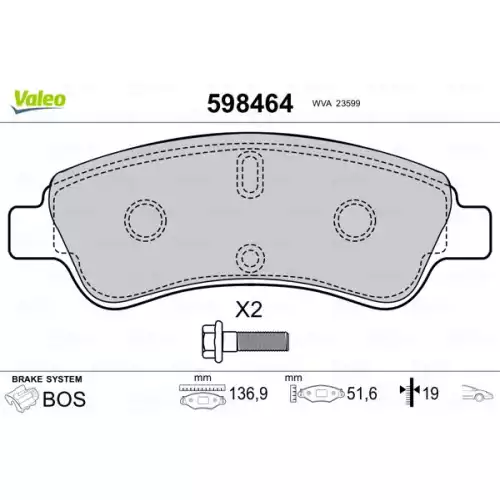 VALEO Ön Fren Balatası Tk 598464