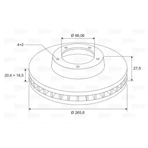 VALEO Ön Fren Diski Havalı 266mm 186198