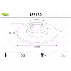 VALEO Ön Fren Diski 238mm 186130