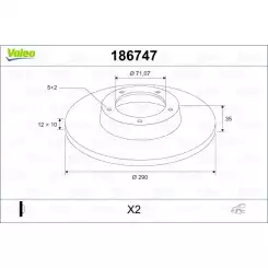 VALEO Arka Fren Diski Takım 186747