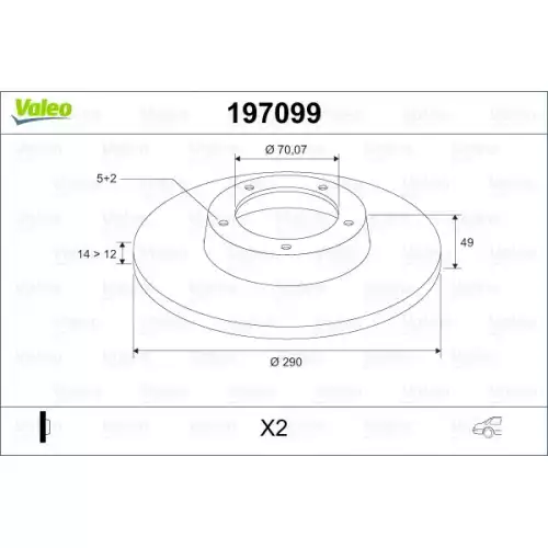 VALEO Fren Diski Arka Takım 197099