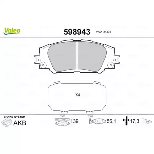 VALEO Ön Fren Balatası Tk 598943