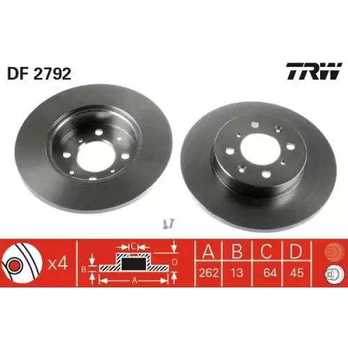 TRW Ön Fren Diski 262.4.mm DF2792