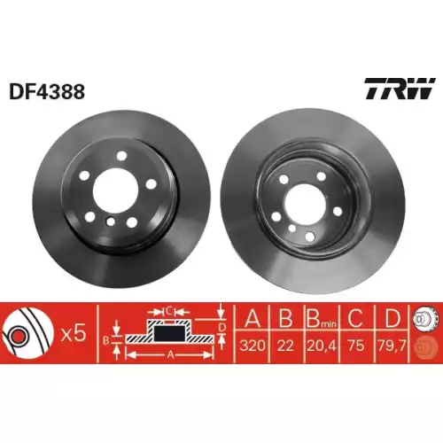 TRW Arka Fren Diski Takım DF4388