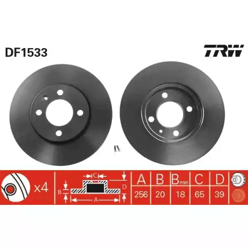 TRW Ön Fren Diski Havalı 256.4.mm DF1533