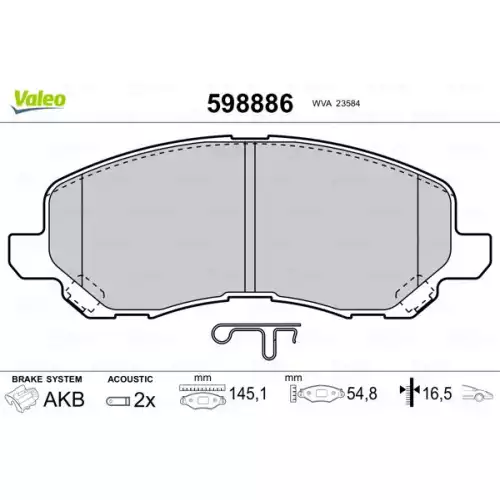 VALEO Ön Fren Balatası Tk 598886