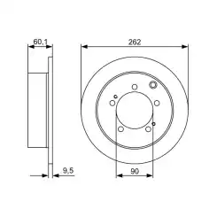 BOSCH Arka Fren Diski Düz 0986479512