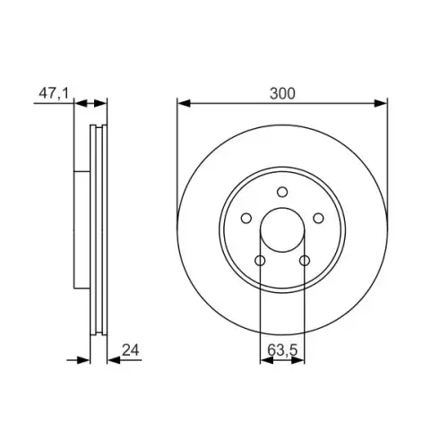 BOSCH Ön Fren Diski Havalı 300mm Takım 0986479S48