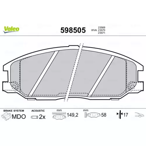 VALEO Ön Fren Balatası Tk 598505