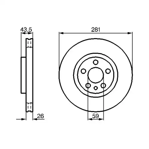 BOSCH Ön Fren Diski Havalı 281Mm 0986478812