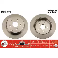 TRW Arka Fren Diski Düz DF7374