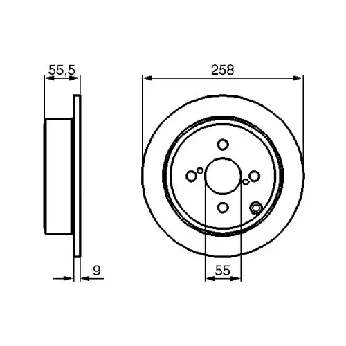 BOSCH Arka Fren Diski Düz 258 4mm Takım 0986479086