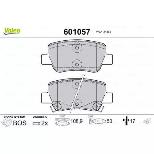 VALEO Arka Fren Balatası Tk 601057