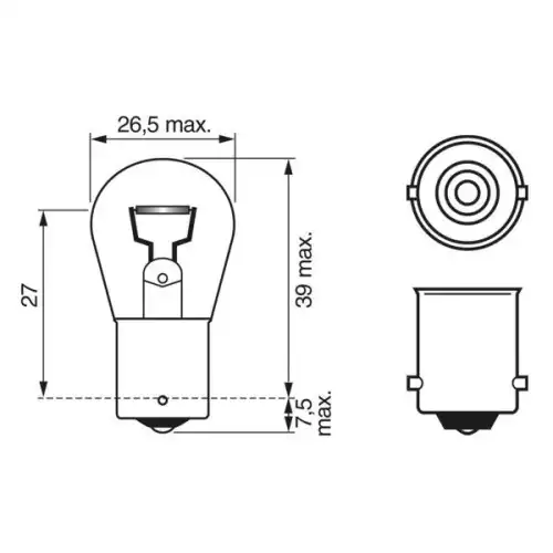 BOSCH Ampül 12V R18W Ba15S Pure Light 1987302214