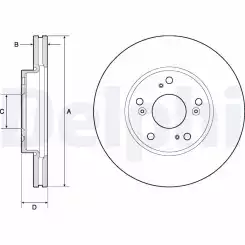 DELPHI Ön Fren Diski Havalı 280 5 Karbon Kaplamalı BG4741C