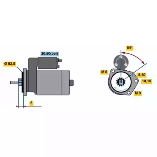 BOSCH Marş Motoru 12V 9 Diş 1,1 KW 0001107103