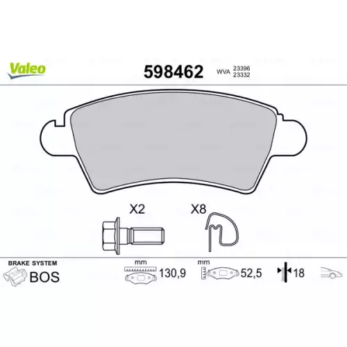 VALEO Ön Fren Balatası Tk 598462