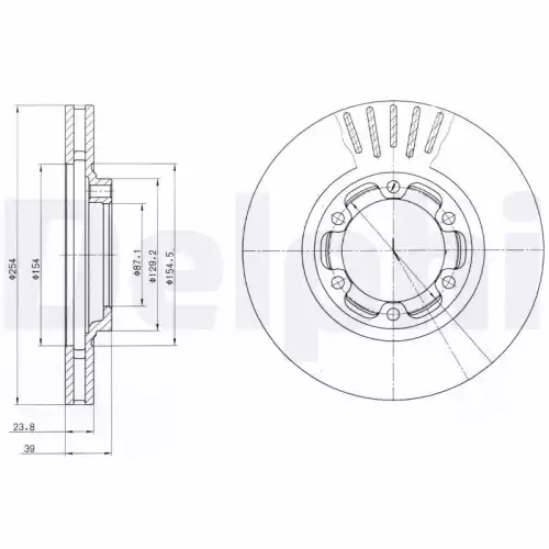 DELPHI Ön Fren Diski Havalı 255 6 BG4106