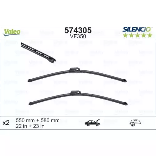 VALEO Silecek Süpürgesi Seti Yeni Tip 580 550mm 574305