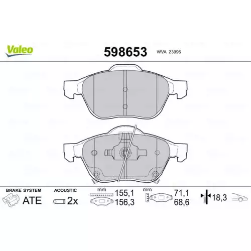 VALEO Ön Fren Balatası Tk 598653