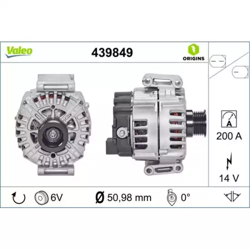 VALEO Alternatör 12 V 220A 439849