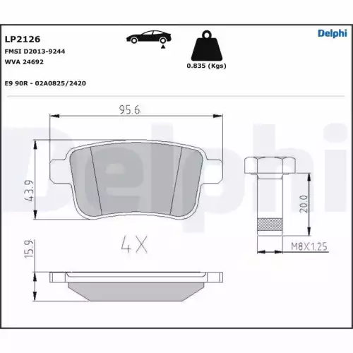 DELPHI Arka Fren Balatası Tk LP2126