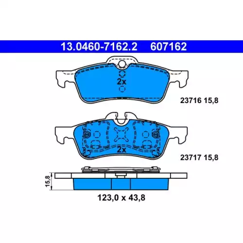 ATE Arka Fren Balatası 13.0460-7162.2