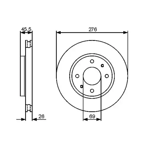 BOSCH Ön Fren Diski Havalı 276mm Takım 0986479471