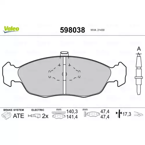 VALEO Ön Fren Balatası 598038